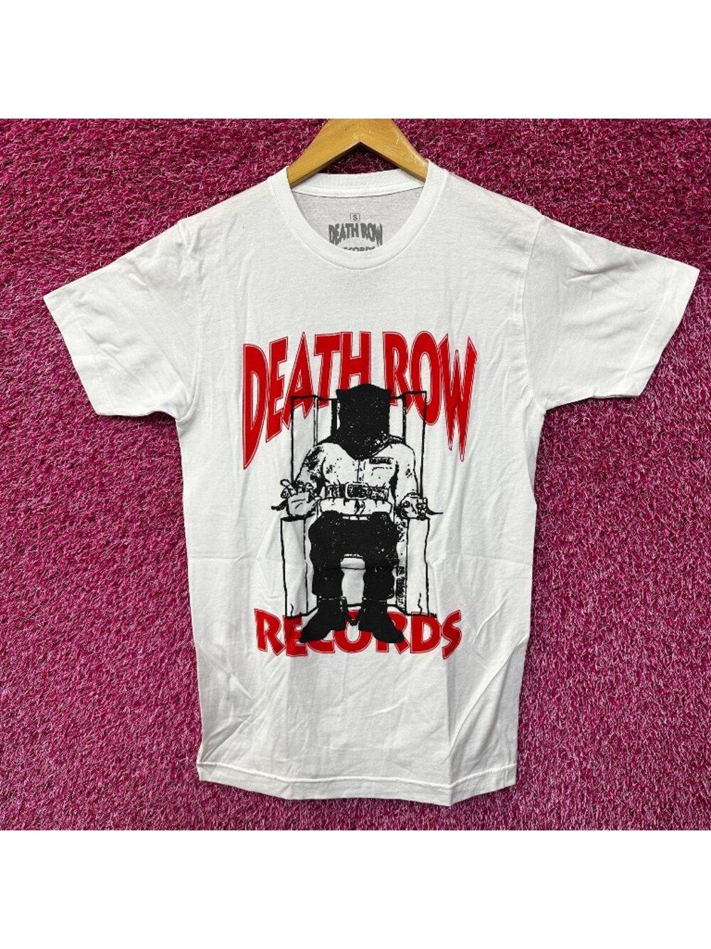 Death Row Records Puffy Electric Chair Inmate Logo Rap Tee S